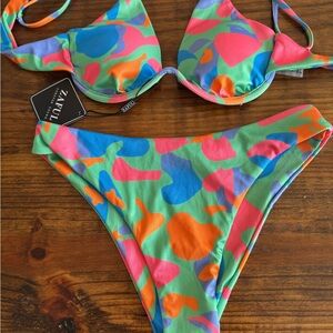NWT Zaful Multicolor Abstract Bikini